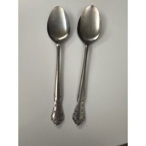 National Stainless Silverware Spoons Set of 2 Ornate Handle Dining Tableware‎